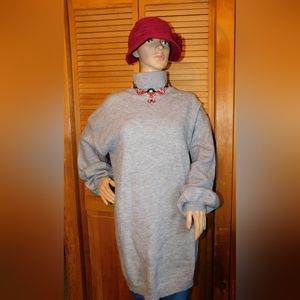 Womens Sweater Knit Dress NWT Size L Forever 21 Heather Grey
